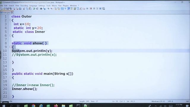 Nested Class in Java by Manish Sir (Part-3) | CodeSquadz смотреть онлайн