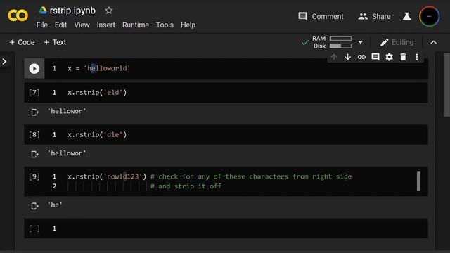 rstrip in Python смотреть онлайн