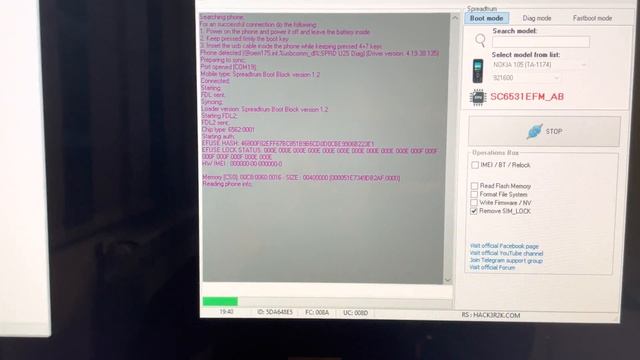 NOKIA 105 (2019) / TA-1174 NETWORK UNLOCK USING FURIOUSGOLD смотреть онлайн