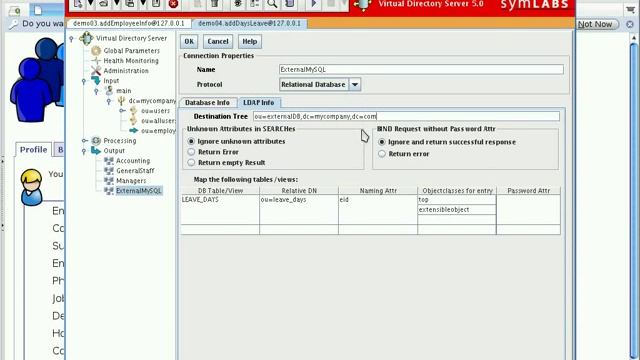 Integrating Relational Databases: Symlabs Virtual Directory Server 5.5 Demo #5 смотреть онлайн