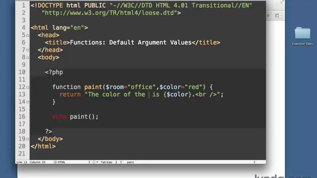 053 Установка значений аргументов по умолчанию (Lynda.com) Изучаем php смотреть онлайн