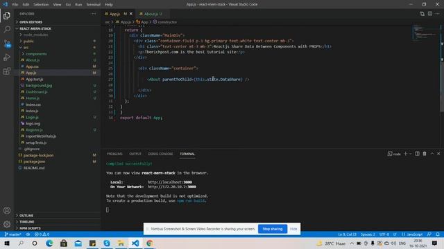 Reactjs Share Data Between Components with PROPS смотреть онлайн