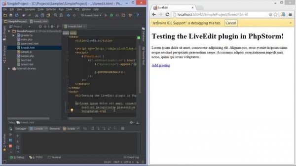 Live Edit in PhpStorm - PhpStorm Video Tutorial