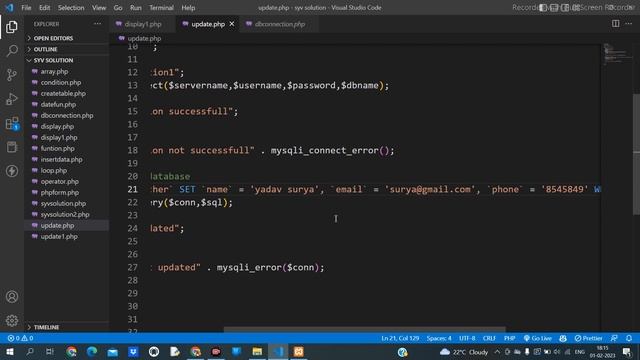 Update Record In Php || Php Part 19 || Update Query In Mysql || #syvsolution смотреть онлайн