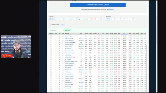 RotoWire NBA Lineup Optimizer Tutorial- Helps with DraftKings, FanDuel, Yahoo and more смотреть онлайн
