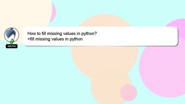 How to fill missing values in python? смотреть онлайн