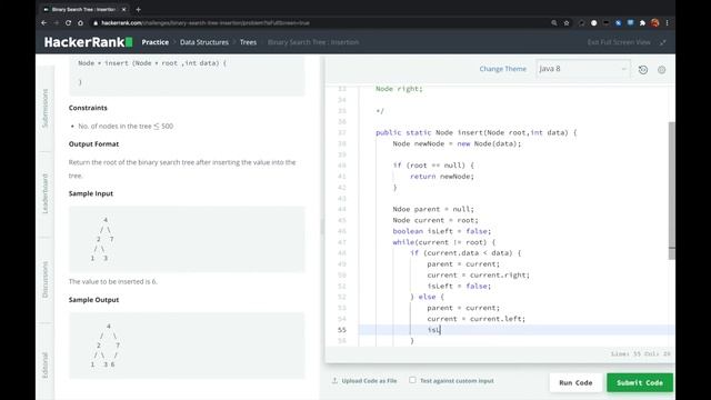 HackerRank - Binary Search Tree : Insertion смотреть онлайн