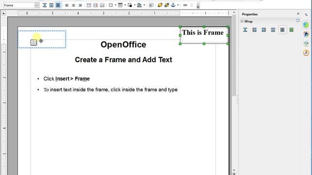 Create a Frame and Add Text OpenOffice Writer Tutorial смотреть онлайн