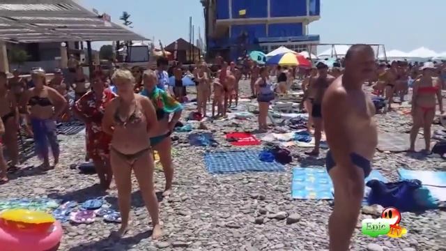 Гимн РФ на пляже в пос Лазаревское смотреть онлайн