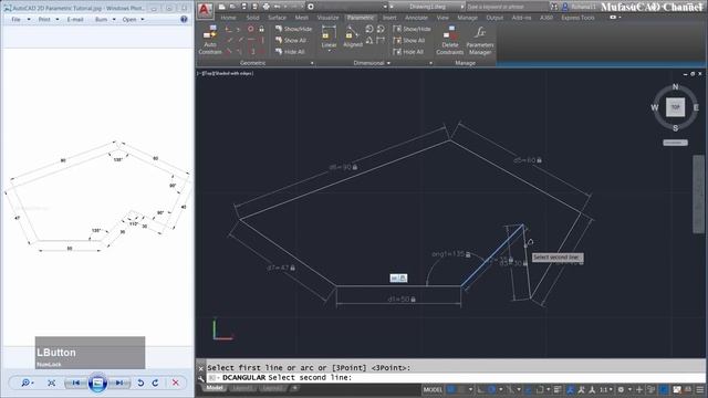 AutoCAD Design 2D Sketch With Parametric Tools Basic Modeling Tutorial смотреть онлайн