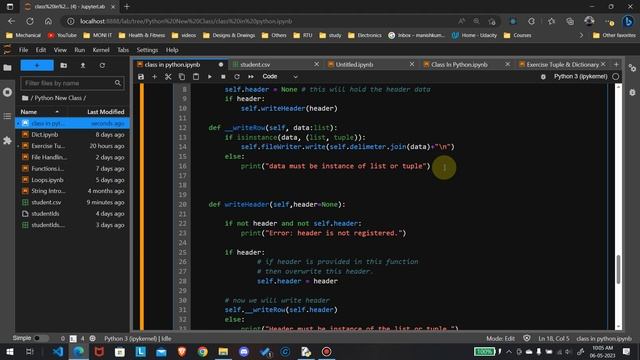 Python Class CSVWriter смотреть онлайн