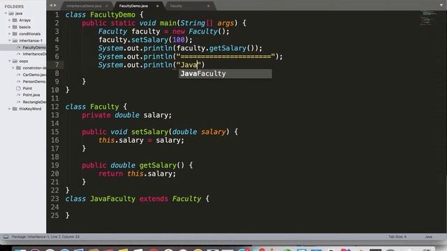 OOPS | inheritance example | Java in telugu смотреть онлайн