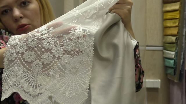 #035. Тюль сетка с вышивкой. Коллекция 2017 года. Пошив тюля на заказ в Саратове смотреть онлайн