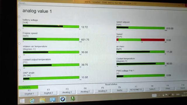 N62B48 N62B48 INPA/.../DME/STATUS/ANALOG1 Data When 2a83 Or 2a84 Error Appear