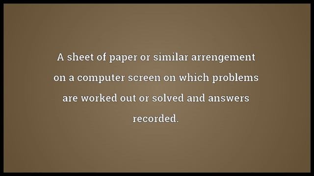 Worksheet Meaning смотреть онлайн
