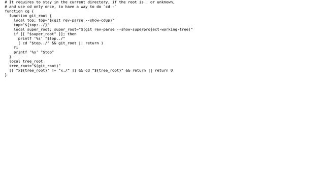 Bash/zsh function that cd to the root of git tree смотреть онлайн