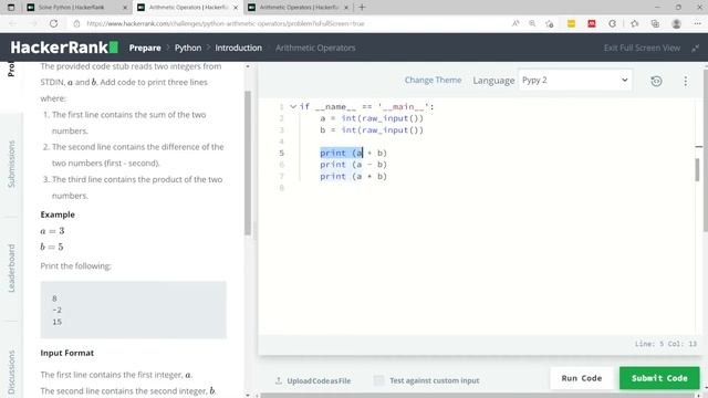 Python HackerRank Solutions: Arithmetic Operators смотреть онлайн
