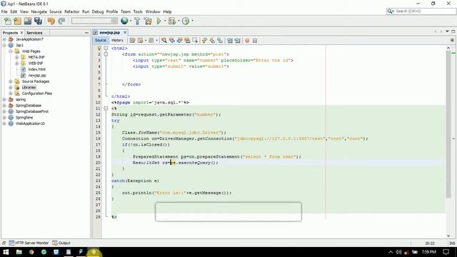 Html and JSP on same page Data Retrieval смотреть онлайн