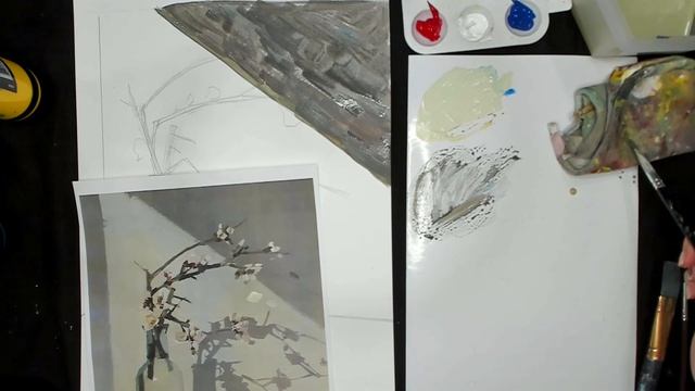 ART on THURSDAYS - Lesson 1, 2022 - still life, bottle and twig with flowers 1 смотреть онлайн