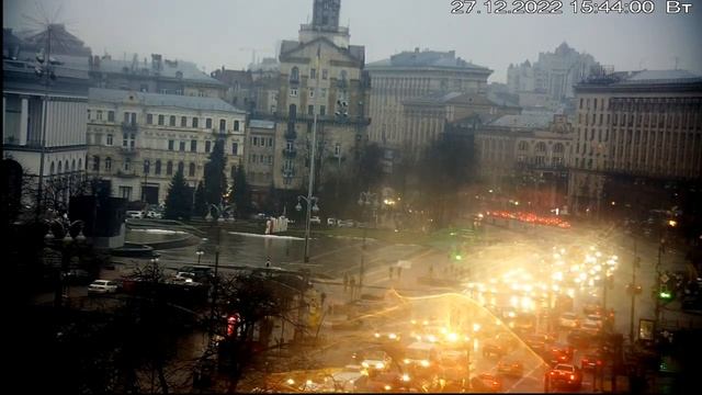 Веб-камера Киев Европейская площадь + Майдан 2022 12 27