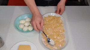 Салат Нежность с креветками и ананасами.  Вкусно и просто. Подробный рецепт.