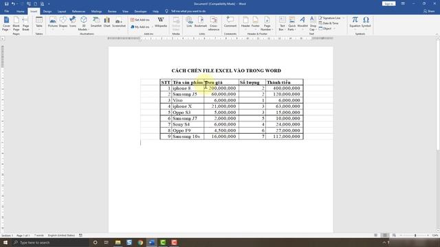 Cách chèn Excel vào Word | Cách chèn bảng Excel vào trong Word смотреть онлайн