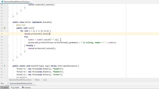 Java ReentrantReadWriteLock example смотреть онлайн