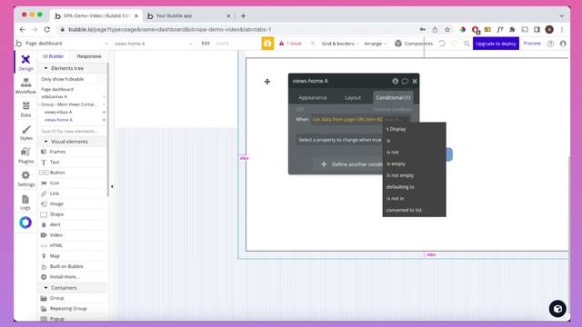 Single Page Application (SPA) Design - Bubble.io Tutorial смотреть онлайн