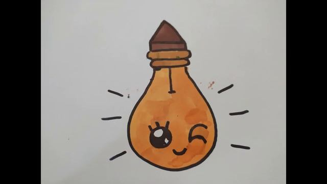 Как нарисовать лампочку/Рисуем лампочку/Простые рисунки смотреть онлайн