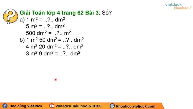 Toán lớp 4 Kết nối tri thức Bài 18: Đề - xi - mét vuông, mét vuông, mi - li - mét vuông trang 60, 6 смотреть онлайн
