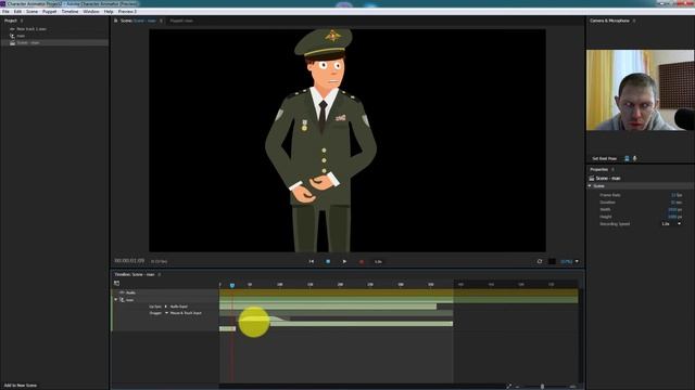 Adobe Character Animator урок Запись анимации для After Effects экспорт секвенции смотреть онлайн