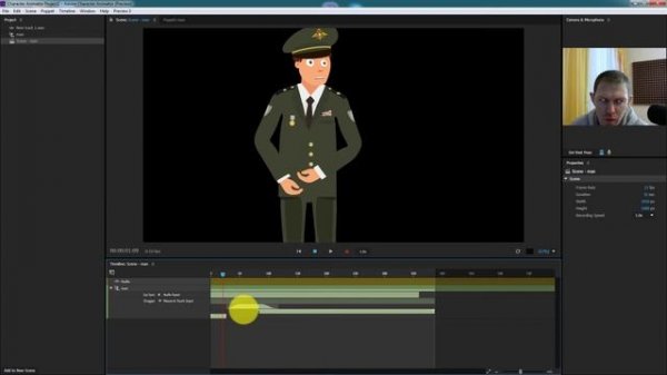 Adobe Character Animator урок Запись анимации для After Effects экспорт секвенции