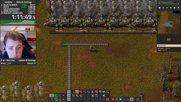 Factorio "Default Settings" Speedrun in 2:22:43
