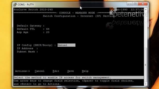 HP Switches Adding a Management IP смотреть онлайн