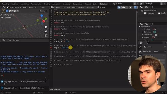 Beginner Blender Python Tutorial: Phyllotaxis смотреть онлайн