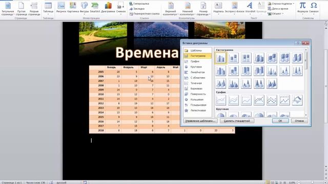 Уроки Word Создание диаграмм оформление документа смотреть онлайн