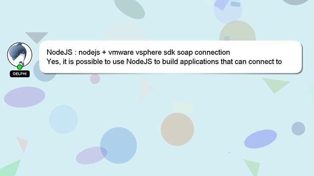 NodeJS : nodejs + vmware vsphere sdk soap connection смотреть онлайн
