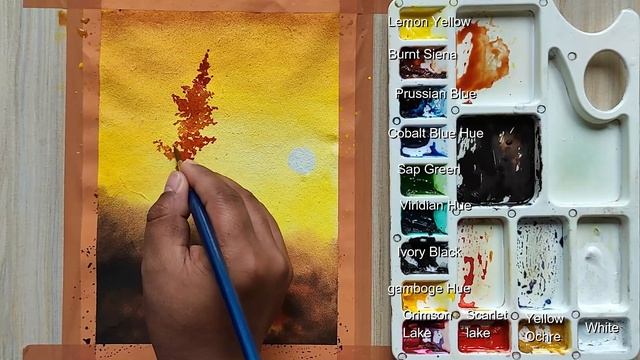 Beautiful sunset painting with watercolor | Paint with David смотреть онлайн
