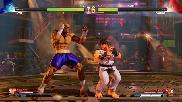 Ryu vs Classic Sagat (Hardest) Street Fighter 5. смотреть онлайн