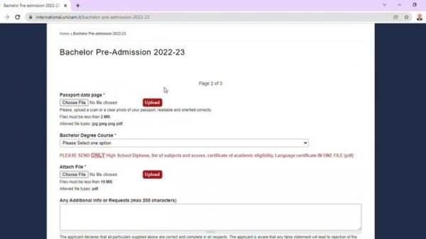 University of Camerino Online Application form scholarship Italy Europe 2022