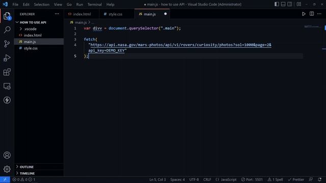 Mars image in html css and javascript using NASA API || part 2 смотреть онлайн