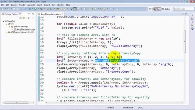 JAVA Tutorials for Beginners 77 Arrays class methods and System arraycopy смотреть онлайн