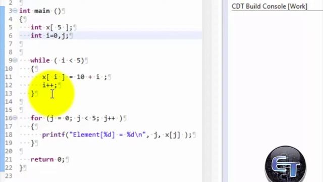 Implementation of Array in C смотреть онлайн