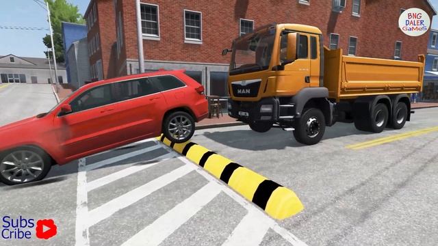 Cars vs Massive Magic colors Speed Bumps – BeamNG.Drive - Beamng DALER Games #59 смотреть онлайн