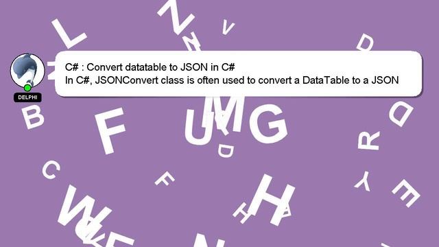 C# : Convert datatable to JSON in C# смотреть онлайн