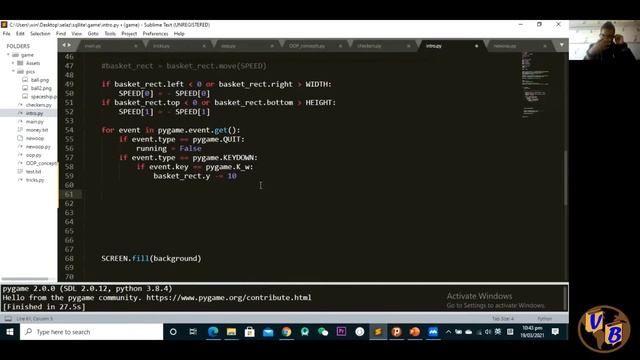 Pygame get_pressed and Keydown events смотреть онлайн