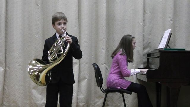Danila Galouza, 9 years old, horn. Ave Maria, F. Schubert. смотреть онлайн