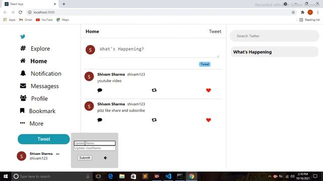Twitter with React js смотреть онлайн
