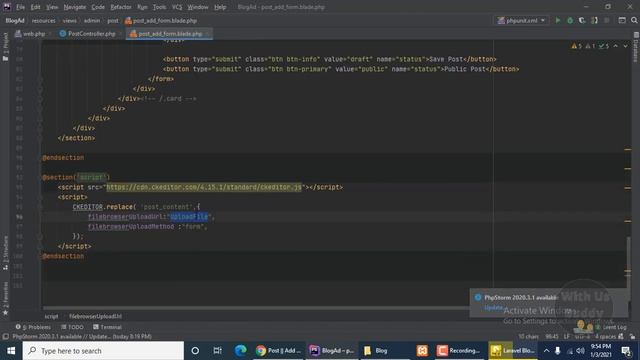 #8 Upload content image with success message. Laravel 8 Blog Advance Project. By With Us Buddy. смотреть онлайн