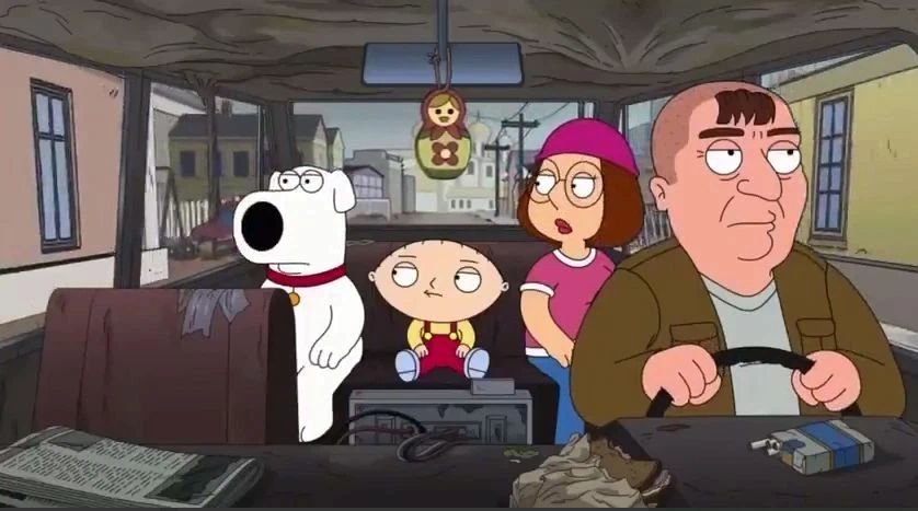 В свежей серии Гриффины приехали в Россию смотреть онлайн